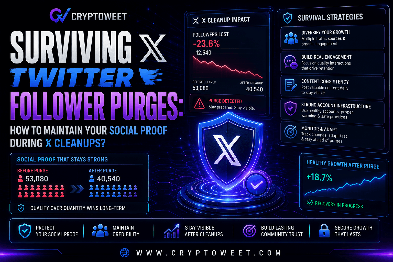 Surviving Twitter Follower Purges: How to Maintain Your Social Proof During X Cleanups?